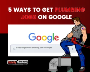 A man is standing next to a pipe in front of a google search bar.