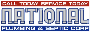 A national plumbing and septic corp logo that says call today service today