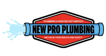A logo for a plumbing company called new pro plumbing