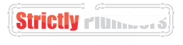 A red and white logo for strictly runners